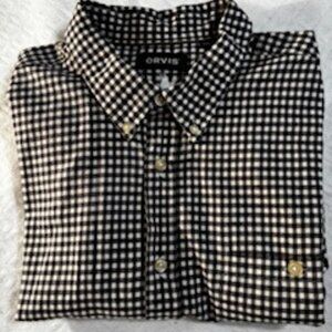 Orvis Men's 2XL Bl/Wt checked long sleeve button down shirt